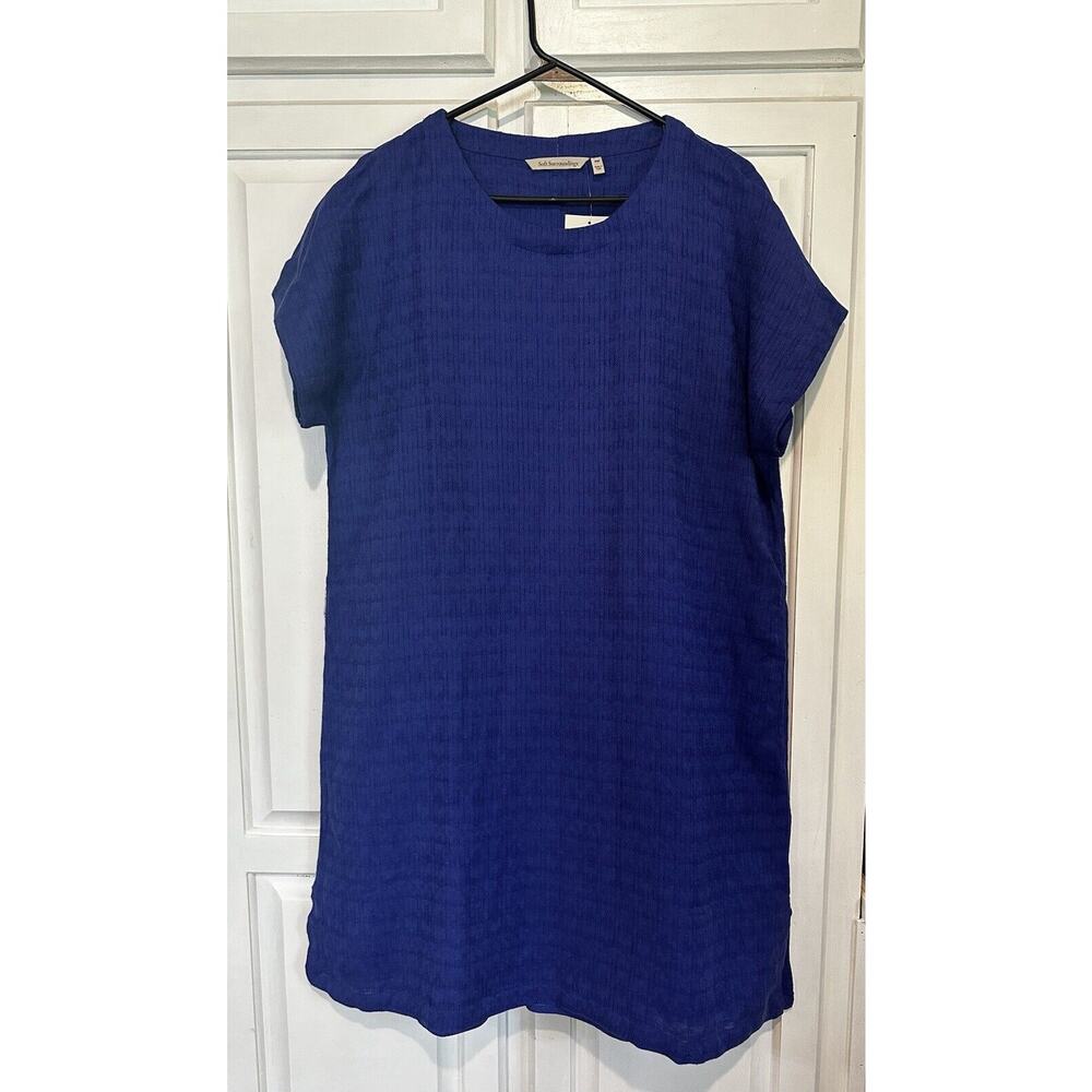 NWT Soft Surroundings Size Medium Remi Linen Blend Gauze Shift Dress Textured
